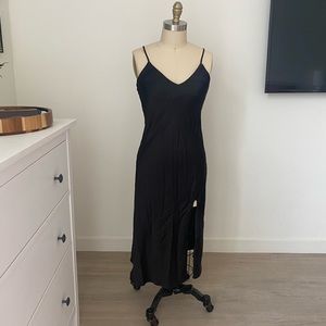 Satin midi slip dress